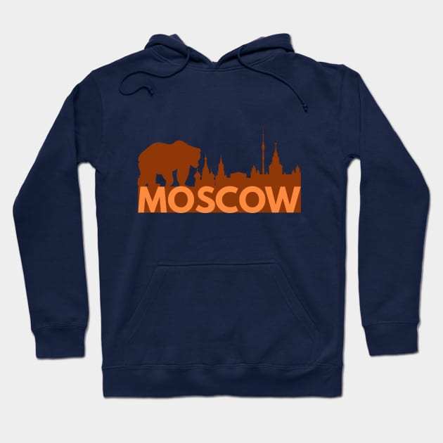 Moscow Skyline and Russian Bear Hoodie by NorseTech